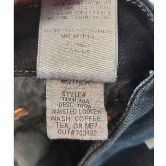 MOTHER DESTRUCTED HIGH WAISTED LOOKER IN COFFEE, TEA OR ME, SZ 26 - Picture 13 of 16